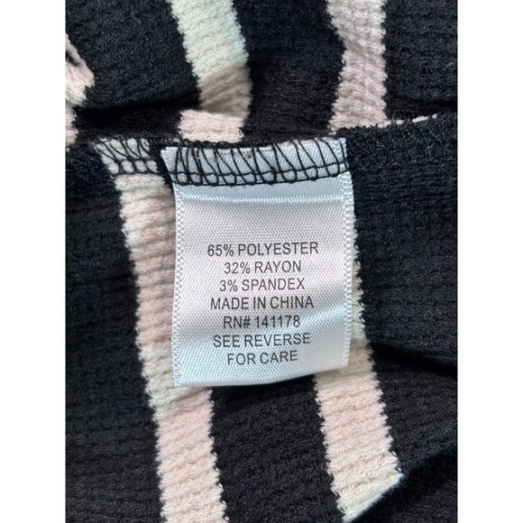 Kirious Los Angeles Striped Black & White Knit Shorts L Polyester Rayon Spandex - Picture 5 of 10